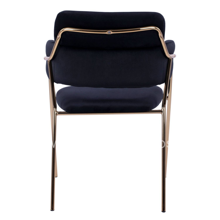 Armchair Kelso HM8521.04 Velvet Black & Gold Leg 52,5x52x80 cm