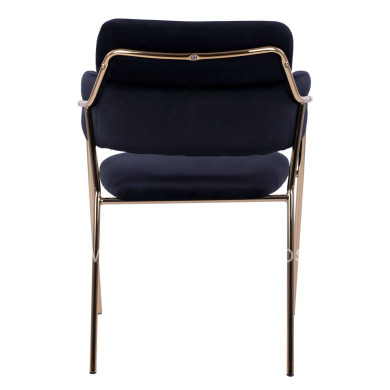 Armchair Kelso HM8521.04 Velvet Black & Gold Leg 52,5x52x80 cm