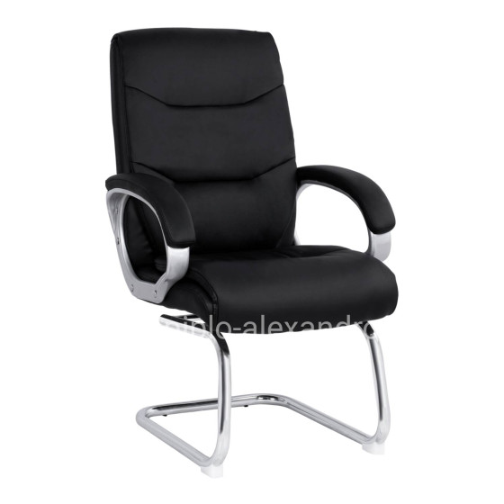 CONFERENCE ARMCHAIR SEMI-SWIVEL ZAMORA HM1088.01 BLACK PU LEATHER 63Χ70Χ102Hcm.