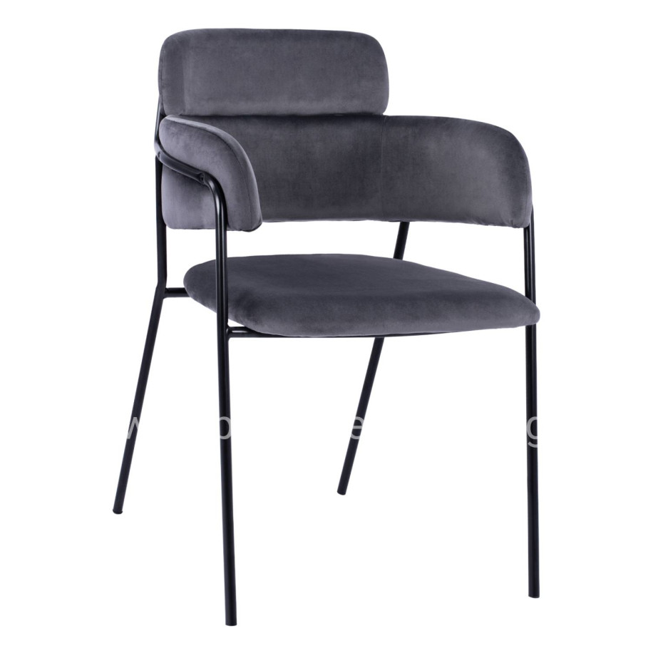Armchair Kelso HM8521.01 Velvet Dark Grey & Black Leg 52,5x52x80 cm