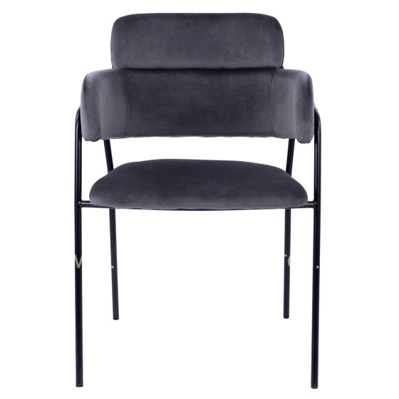 Armchair Kelso HM8521.01 Velvet Dark Grey & Black Leg 52,5x52x80 cm