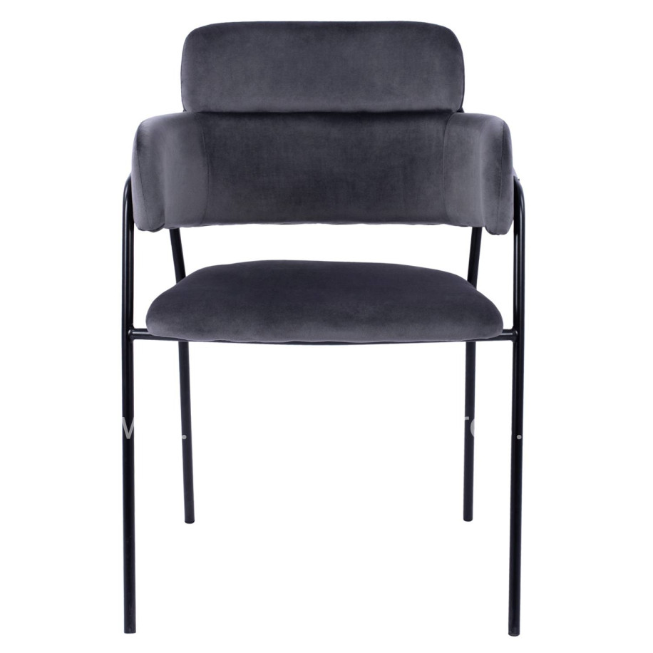 Armchair Kelso HM8521.01 Velvet Dark Grey & Black Leg 52,5x52x80 cm