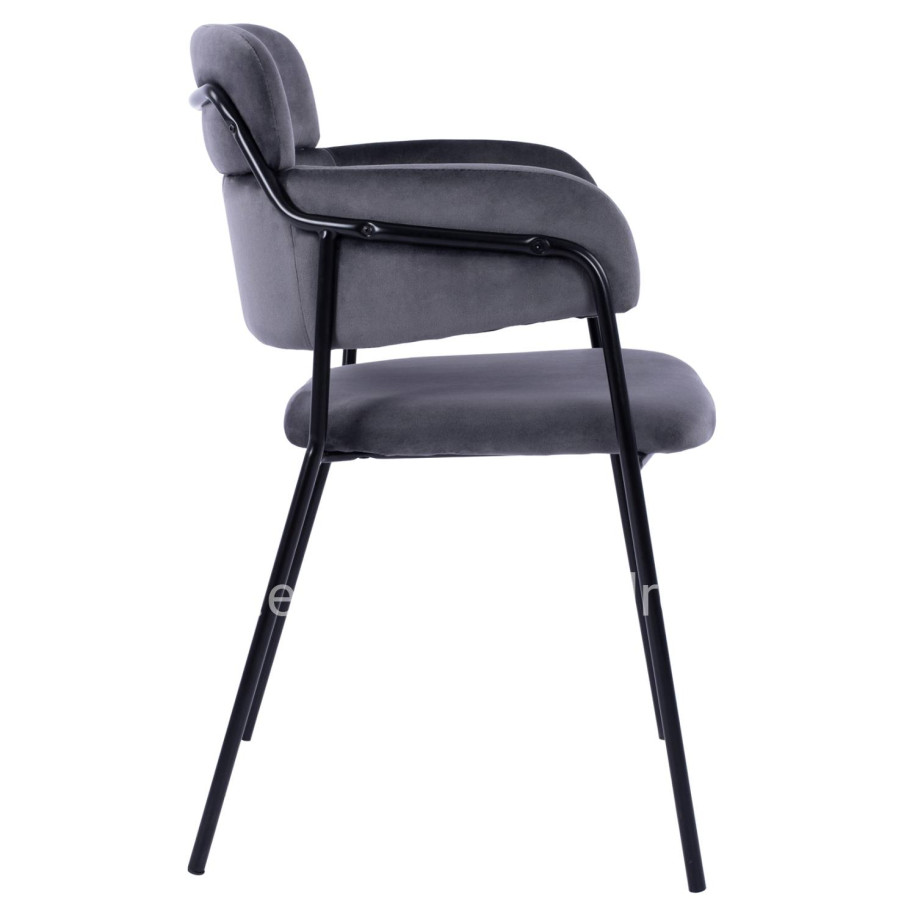 Armchair Kelso HM8521.01 Velvet Dark Grey & Black Leg 52,5x52x80 cm