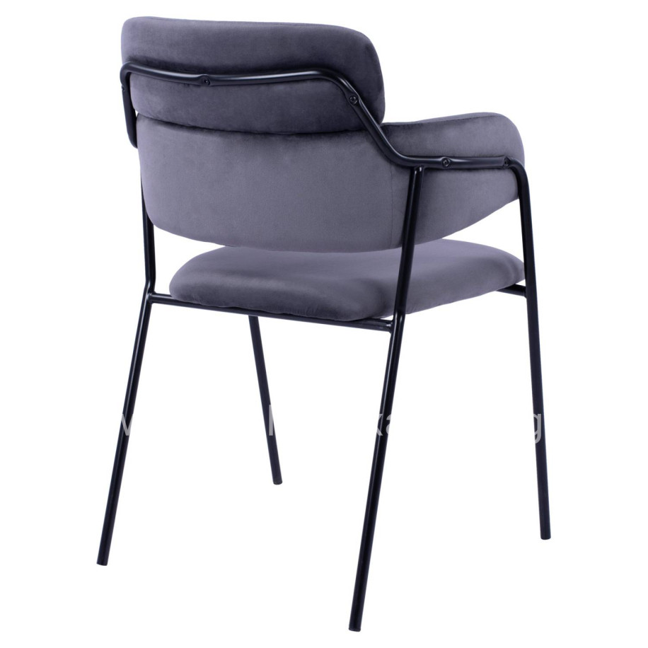 Armchair Kelso HM8521.01 Velvet Dark Grey & Black Leg 52,5x52x80 cm