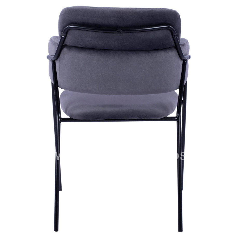 Armchair Kelso HM8521.01 Velvet Dark Grey & Black Leg 52,5x52x80 cm