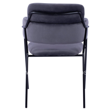 Armchair Kelso HM8521.01 Velvet Dark Grey & Black Leg 52,5x52x80 cm