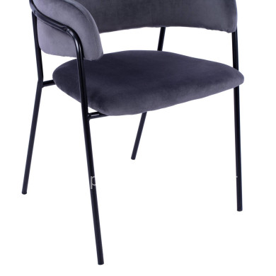 Armchair Kelso HM8521.01 Velvet Dark Grey & Black Leg 52,5x52x80 cm