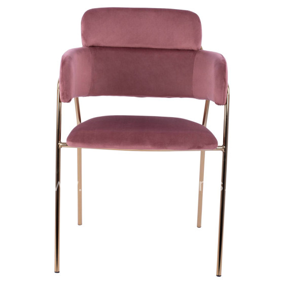 ARMCHAIR KELSO HM8521.02 VELVET DUSTY PINK & GOLD PLATED LEGS 52,5x52x80Υ cm.