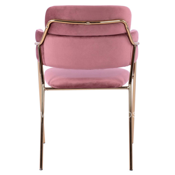 ARMCHAIR KELSO HM8521.02 VELVET DUSTY PINK & GOLD PLATED LEGS 52,5x52x80Υ cm.