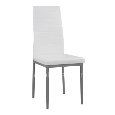 Metallic chair Lady HM0037.11 White PU Metalic Frame K/D 40x48x95H cm