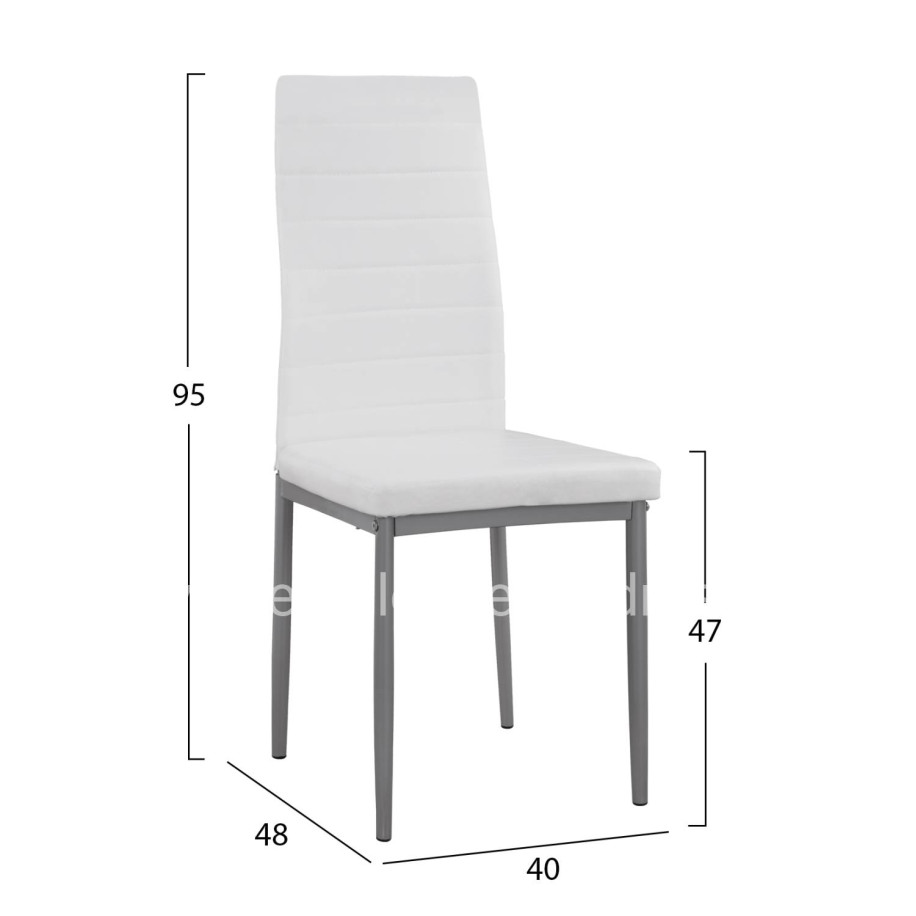 ΚΑΡΕΚΛΑ ΜΕΤΑΛΛΙΚΗ LADY HM0037.11 ΛΕΥΚΟ PU ΜΕΤΑΛΛΙΚΟ ΣΚΕΛΕΤΟ K/D 40x48x95Y εκ.