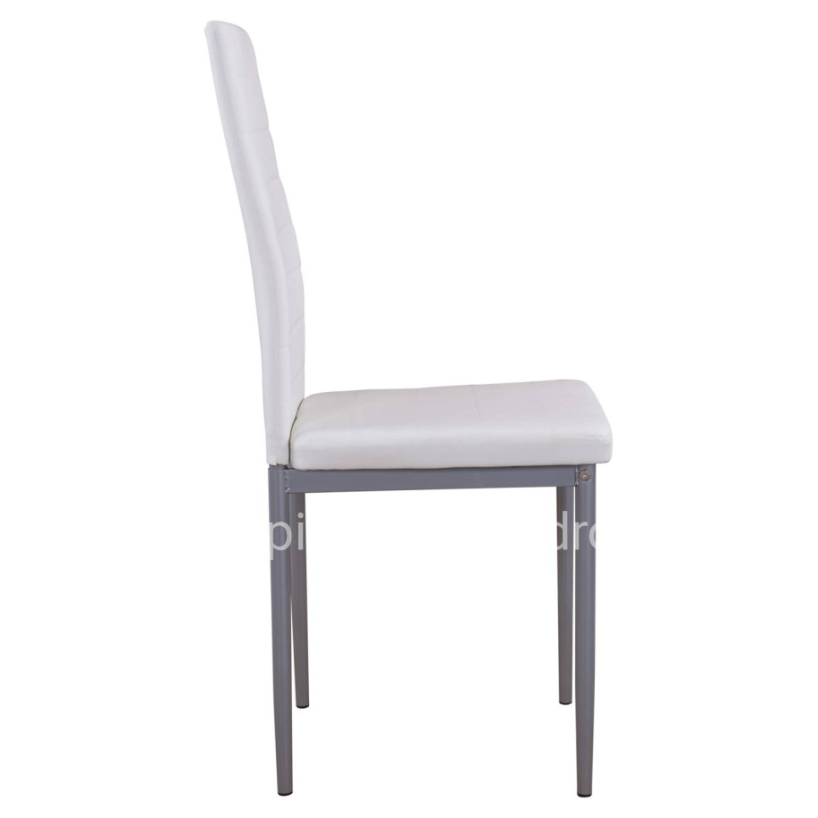 Metallic chair Lady HM0037.11 White PU Metalic Frame K/D 40x48x95H cm