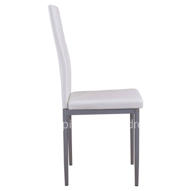 Metallic chair Lady HM0037.11 White PU Metalic Frame K/D 40x48x95H cm