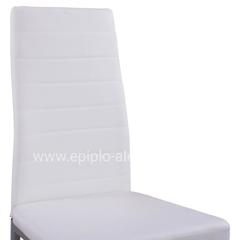 Metallic chair Lady HM0037.11 White PU Metalic Frame K/D 40x48x95H cm
