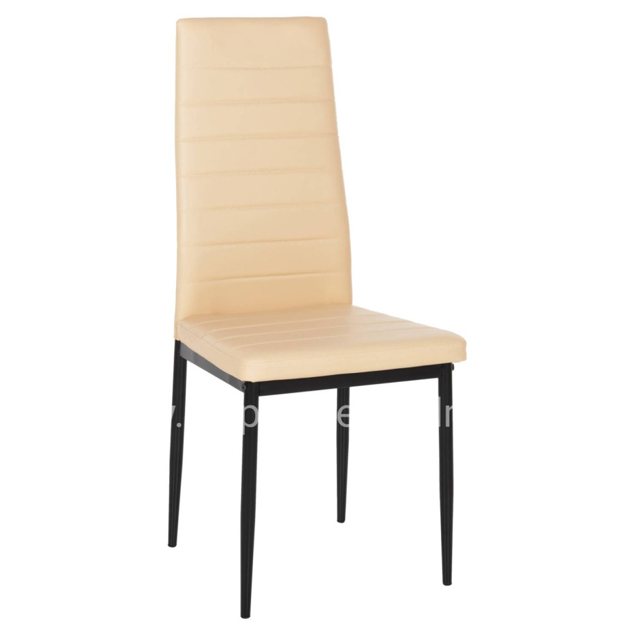DINING CHAIR LADY HM0037.25 CREAM WHITE PU-BLACK METAL FRAME K/D 42x44x95Hcm