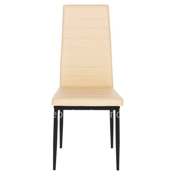 DINING CHAIR LADY HM0037.25 CREAM WHITE PU-BLACK METAL FRAME K/D 42x44x95Hcm