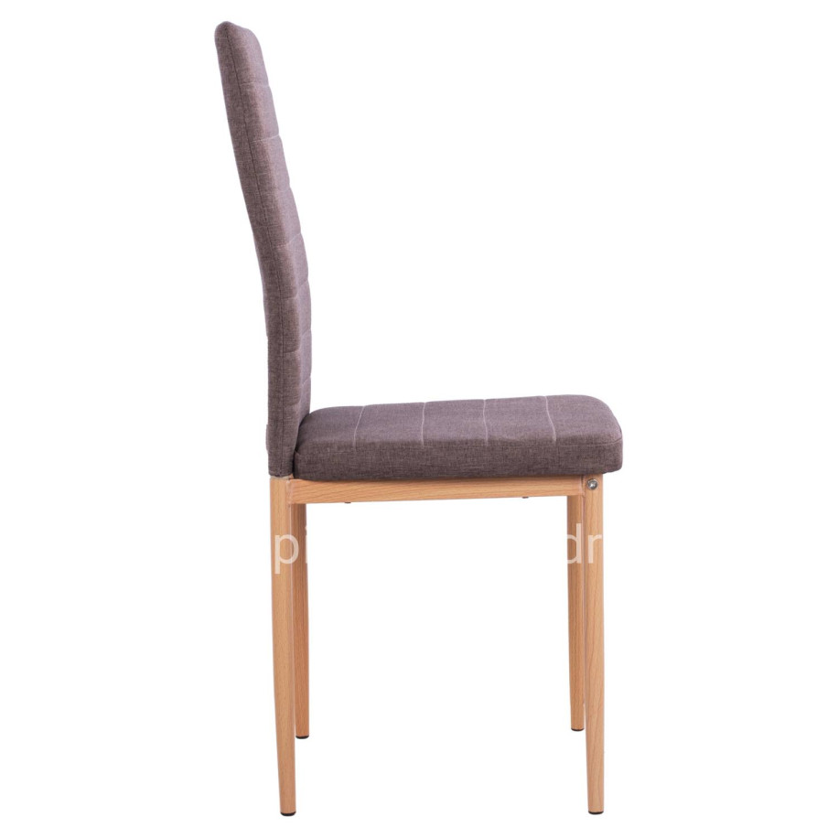 Metallic chair Lady HM0037.13 Brown fabric with metallic frame K/D 40x48x95 cm