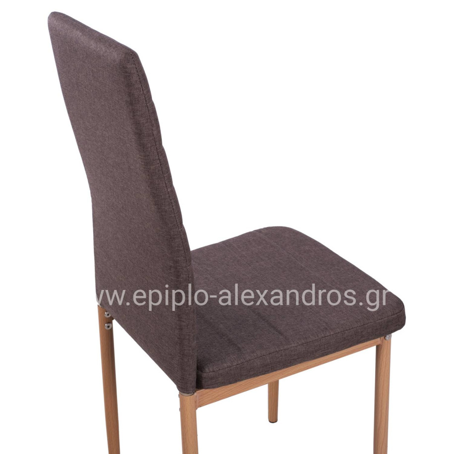 Metallic chair Lady HM0037.13 Brown fabric with metallic frame K/D 40x48x95 cm