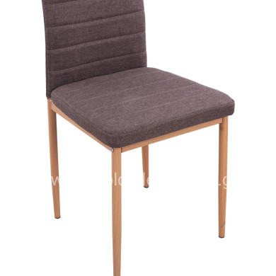 Metallic chair Lady HM0037.13 Brown fabric with metallic frame K/D 40x48x95 cm