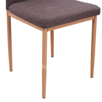 Metallic chair Lady HM0037.13 Brown fabric with metallic frame K/D 40x48x95 cm