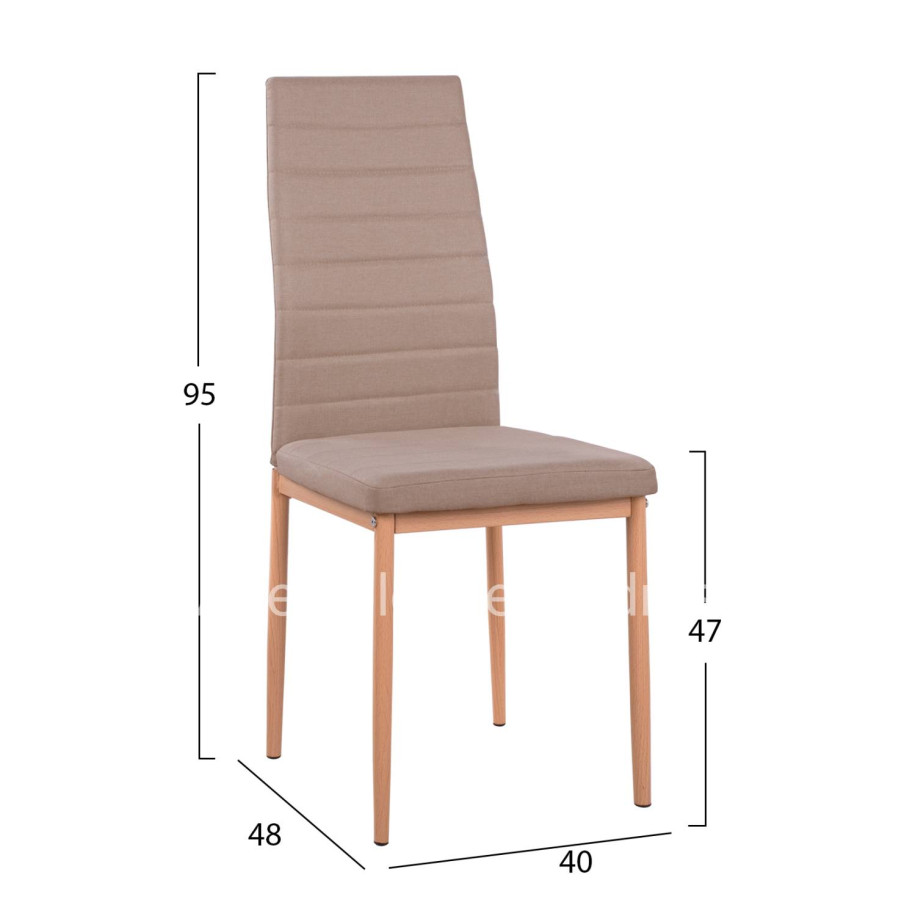 Metallic Chair Lady HM0037.14 Beige Fabric with metallic frame K/D 40x48x95 cm