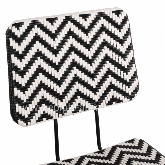 Metallic chair Allegra HM5693 with wivker Black-White 46x56x88cm