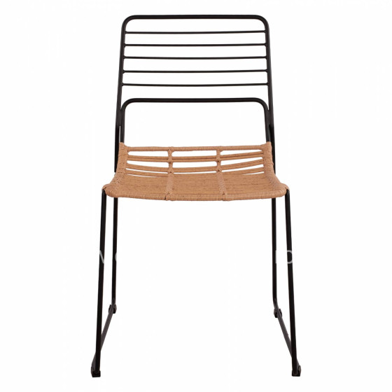 Metallic chair Allegra HM5694 with wicker beige 51x54x83cm