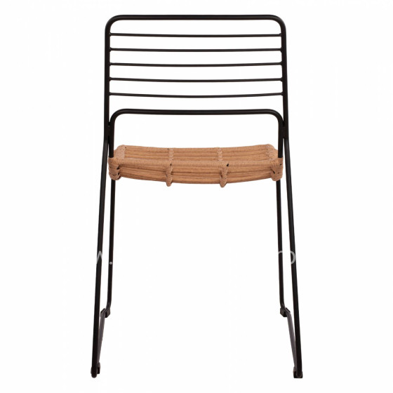 Metallic chair Allegra HM5694 with wicker beige 51x54x83cm