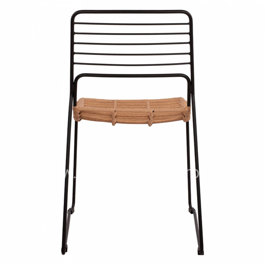 ΚΑΡΕΚΛΑ ΜΕΤΑΛΛΙΚΗ ALLEGRA HM5694 ΜΕ WICKER ΜΠΕΖ 51x54x83Υ εκ.