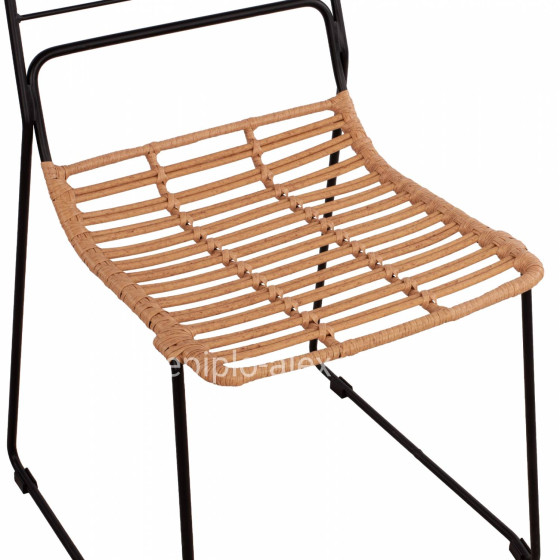 Metallic chair Allegra HM5694 with wicker beige 51x54x83cm