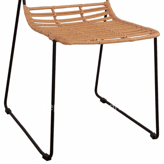 Metallic chair Allegra HM5694 with wicker beige 51x54x83cm