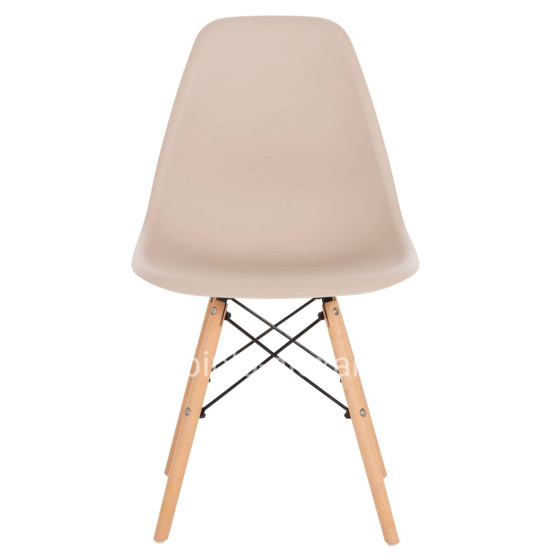 DINING CHAIR TWIST HM8460.25 WOODEN LEGS-POLYPROPYLENE SEAT IN CAPPUCCINO COLOR 46x50x82Hcm.