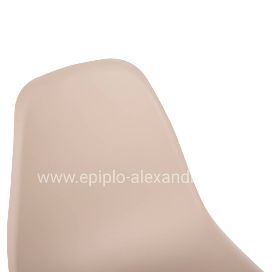DINING CHAIR TWIST HM8460.25 WOODEN LEGS-POLYPROPYLENE SEAT IN CAPPUCCINO COLOR 46x50x82Hcm.