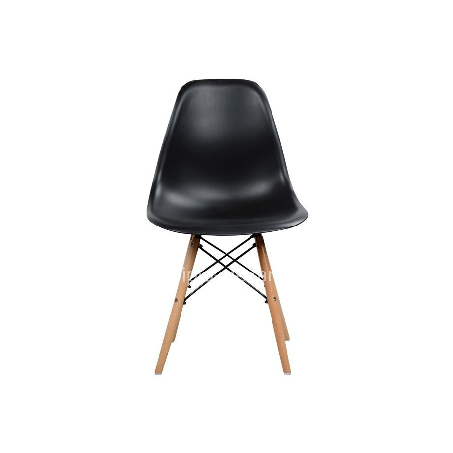 Chair with wooden legs and seat Twist PP black HM8460.02 46x50x82 cm