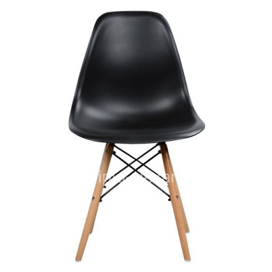 Chair with wooden legs and seat Twist PP black HM8460.02 46x50x82 cm
