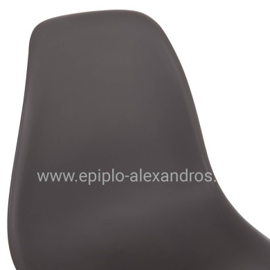 ΚΑΡΕΚΛΑ ΜΕ ΞΥΛΙΝΑ ΠΟΔΙΑ ΚΑΙ ΚΑΘΙΣΜΑ TWIST PP ΓΚΡΙ HM8460.10 46x50x82 εκ.