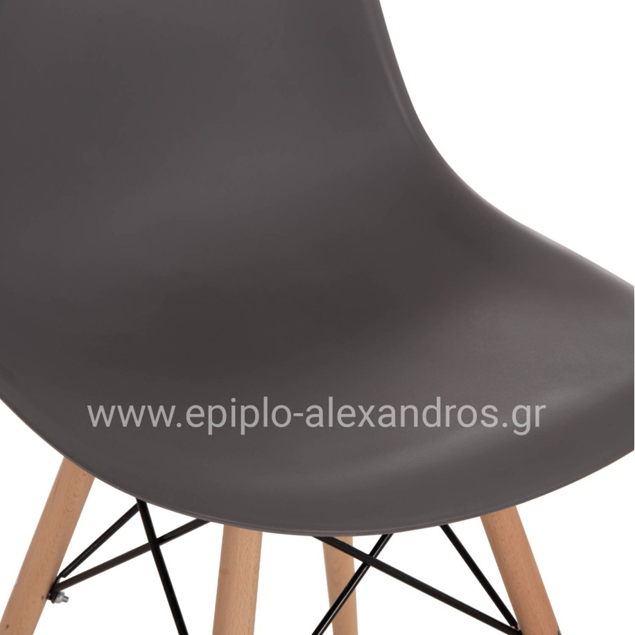 ΚΑΡΕΚΛΑ ΜΕ ΞΥΛΙΝΑ ΠΟΔΙΑ ΚΑΙ ΚΑΘΙΣΜΑ TWIST PP ΓΚΡΙ HM8460.10 46x50x82 εκ.