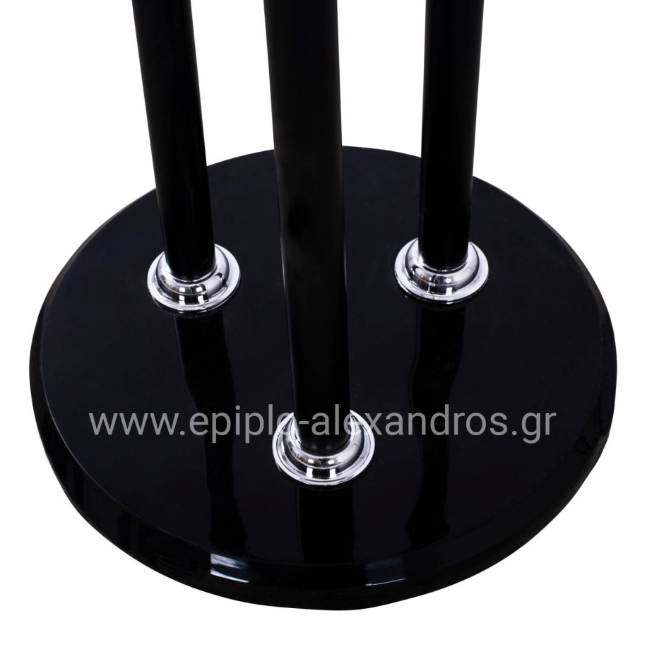 COAT HANGER TRIPLE-PILLAR WYATT HM8610.02 BEECH WOOD-BLACK METAL AND MARBLE BASE Φ37X173Hcm.