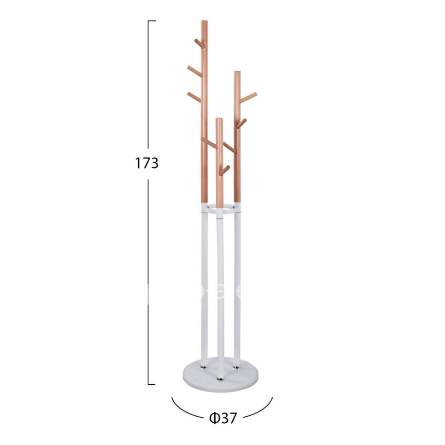 Metallic coat hanger Wyatt beech wood and white Diameter 37x173cm HM8610.01