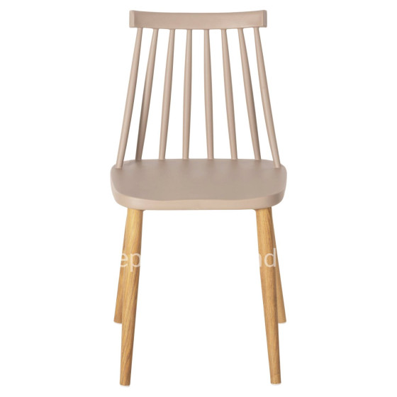 Dining chair HM8052.25 Vanessa Cappuccino with metallic legs 42.5x44x81H cm.