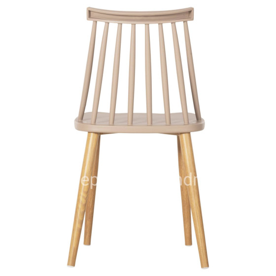 Dining chair HM8052.25 Vanessa Cappuccino with metallic legs 42.5x44x81H cm.