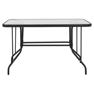 OUTDOOR METALLIC TABLE ADAM HM5679.01 GREY WITH REINFORCED GLASS TOP 120Χ70Χ71Hcm.