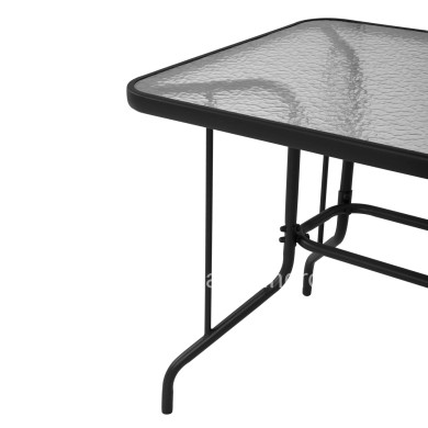 OUTDOOR METALLIC TABLE ADAM HM5679.01 GREY WITH REINFORCED GLASS TOP 120Χ70Χ71Hcm.
