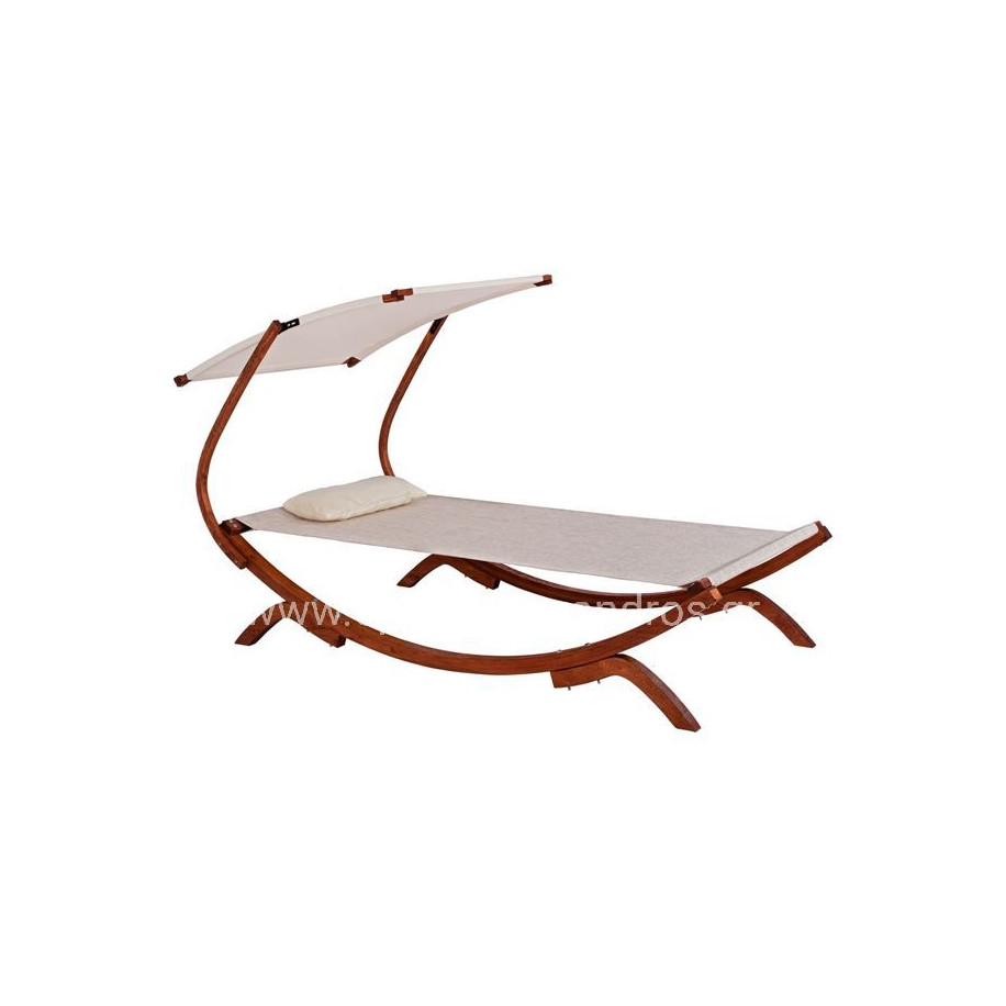 ΞΑΠΛΩΣΤΡΑ ΠΑΡΑΛΙΑΣ ΞΥΛΙΝΗ ΚΑΡΥΔΙ-ΜΠΕΖ ΜΕ ΣΚΙΑΣΤΡΟ COLBY HM5671.02 105X221X162Υ εκ.