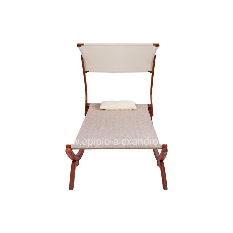 ΞΑΠΛΩΣΤΡΑ ΠΑΡΑΛΙΑΣ ΞΥΛΙΝΗ ΚΑΡΥΔΙ-ΜΠΕΖ ΜΕ ΣΚΙΑΣΤΡΟ COLBY HM5671.02 105X221X162Υ εκ.