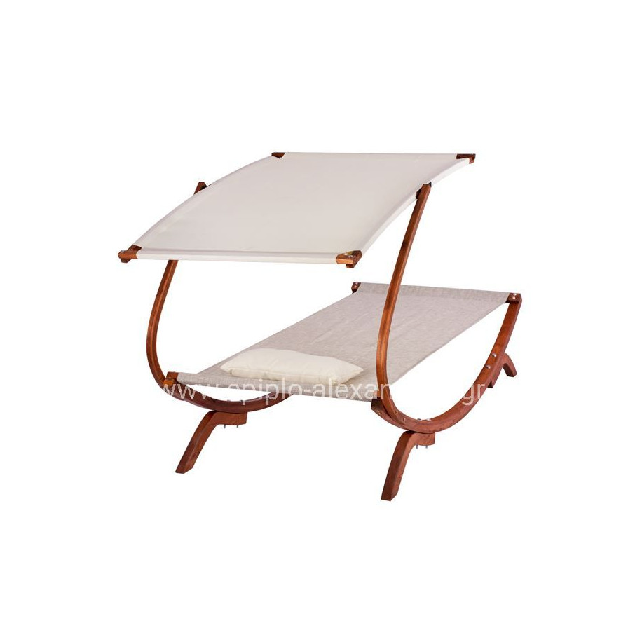 ΞΑΠΛΩΣΤΡΑ ΠΑΡΑΛΙΑΣ ΞΥΛΙΝΗ ΚΑΡΥΔΙ-ΜΠΕΖ ΜΕ ΣΚΙΑΣΤΡΟ COLBY HM5671.02 105X221X162Υ εκ.