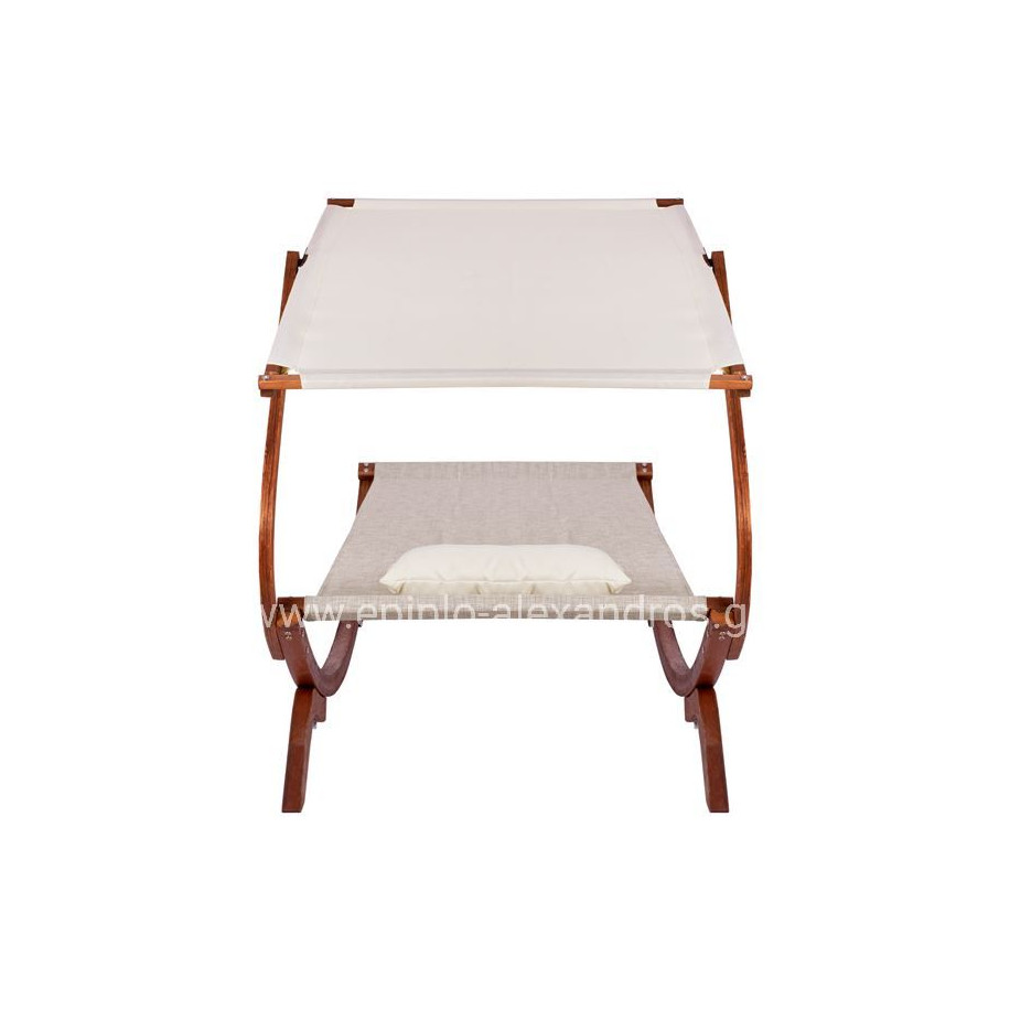 ΞΑΠΛΩΣΤΡΑ ΠΑΡΑΛΙΑΣ ΞΥΛΙΝΗ ΚΑΡΥΔΙ-ΜΠΕΖ ΜΕ ΣΚΙΑΣΤΡΟ COLBY HM5671.02 105X221X162Υ εκ.