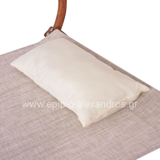 Sunbed Wooden Walnut-Beige with shade Colby HM5671.02 105x221x162cm