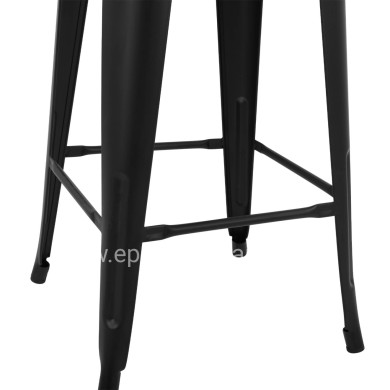 Bar Stool Metallic Melita with back Black matte 43x43x95cm HM8643.22