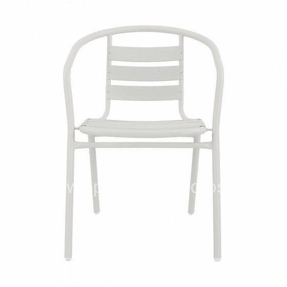 Armchair Laura Metallic White with aluminum slices HM5037.02 54x59x73cm